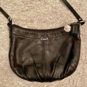 COACH ASHLEY BLACK LEATHER SWING BAG